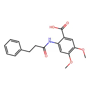 4,5-Dimethoxy-2-(3-phenylpropanoylamino)benzoic acid structure