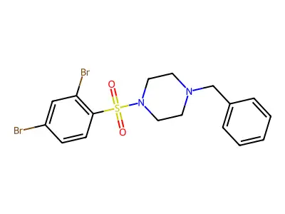 1-Benzyl-4-(2,4-dibromobenzenesulfonyl)piperazine structure