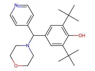 2,6-Bis(tert-butyl)-4-(morpholin-4-yl-4-pyridylmethyl)phenol structure