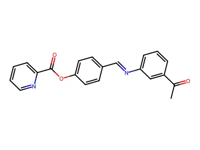 (E)-4-(((3-acetylphenyl)imino)methyl)phenyl picolinate structure