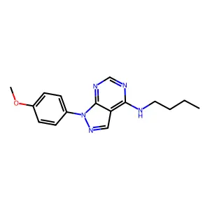 N-butyl-1-(4-methoxyphenyl)-1H-pyrazolo[3,4-d]pyrimidin-4-amine structure