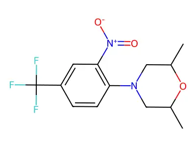 2,6-Dimethyl-4-[2-nitro-4-(trifluoromethyl)phenyl]morpholine structure