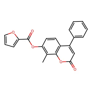 8-methyl-2-oxo-4-phenyl-2H-chromen-7-yl furan-2-carboxylate structure