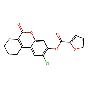 (2-Chloro-6-oxo-7,8,9,10-tetrahydrobenzo[c]chromen-3-yl) furan-2-carboxylate structure