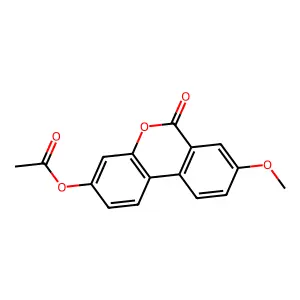 8-methoxy-6-oxo-6H-benzo[c]chromen-3-yl acetate structure