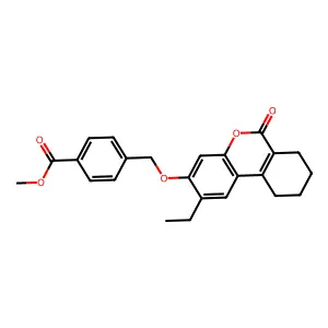 methyl 4-{[(2-ethyl-6-oxo-7,8,9,10-tetrahydro-6H-benzo[c]chromen-3-yl)oxy]methyl}benzoate structure