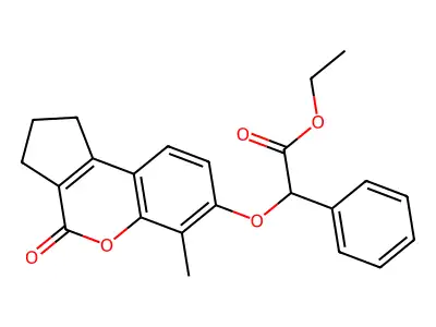 ethyl [(6-methyl-4-oxo-1,2,3,4-tetrahydrocyclopenta[c]chromen-7-yl)oxy](phenyl)acetate structure