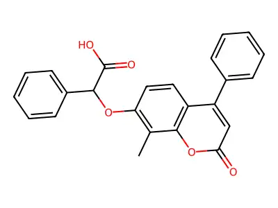 [(8-methyl-2-oxo-4-phenyl-2H-chromen-7-yl)oxy](phenyl)acetic acid structure