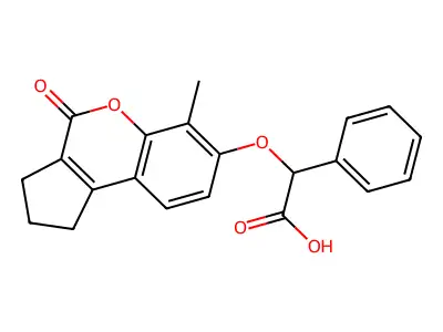 [(6-methyl-4-oxo-1,2,3,4-tetrahydrocyclopenta[c]chromen-7-yl)oxy](phenyl)acetic acid structure
