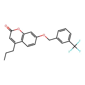 4-propyl-7-{[3-(trifluoromethyl)benzyl]oxy}-2H-chromen-2-one structure