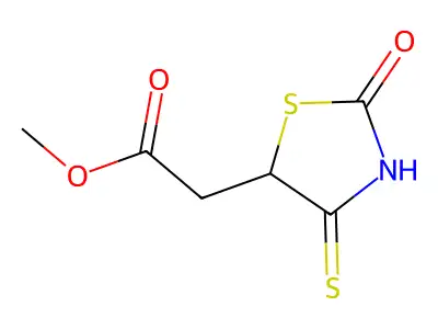 Methyl (2-oxo-4-thioxo-1,3-thiazolidin-5-yl)acetate structure