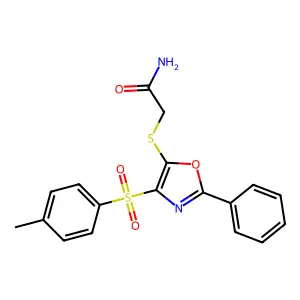 2-((2-Phenyl-4-tosyloxazol-5-yl)thio)acetamide structure