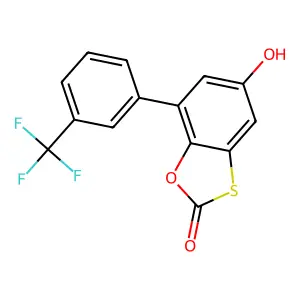 5-Hydroxy-7-[3-(trifluoromethyl)phenyl]-1,3-benzoxathiol-2-one structure