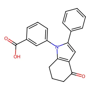 3-(4-oxo-2-phenyl-4,5,6,7-tetrahydro-1H-indol-1-yl)benzoic acid structure