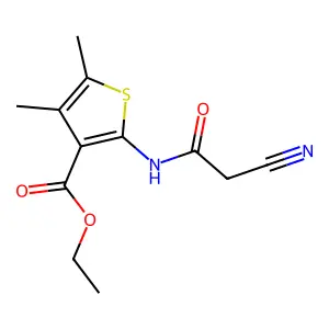Ethyl 2-[(cyanoacetyl)amino]-4,5-dimethylthiophene-3-carboxylate structure