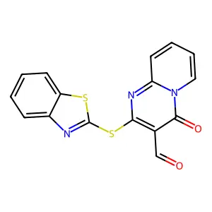 2-(1,3-benzothiazol-2-ylsulfanyl)-4-oxo-4H-pyrido[1,2-a]pyrimidine-3-carbaldehyde structure
