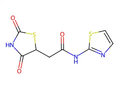 2-(2,4-dioxo-1,3-thiazolidin-5-yl)-N-(1,3-thiazol-2-yl)acetamide structure