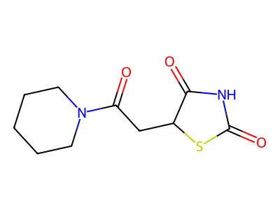 5-(2-Oxo-2-piperidin-1-ylethyl)-1,3-thiazolidine-2,4-dione structure