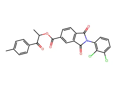 1-(4-methylphenyl)-1-oxopropan-2-yl 2-(2,3-dichlorophenyl)-1,3-dioxo-2,3-dihydro-1H-isoindole-5-carboxylate structure