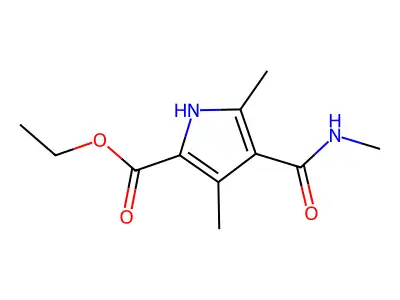 ethyl 3,5-dimethyl-4-(methylcarbamoyl)-1H-pyrrole-2-carboxylate structure