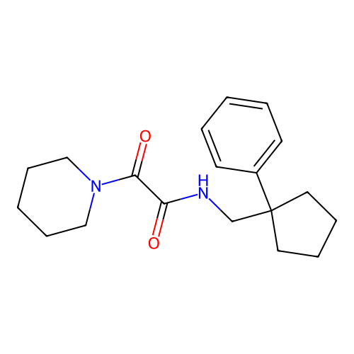 2-oxo-N-((1-phenylcyclopentyl)methyl)-2-(piperidin-1-yl)acetamide structure
