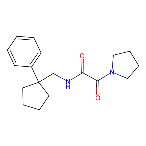 2-oxo-N-[(phenylcyclopentyl)methyl]-2-pyrrolidinylacetamide structure