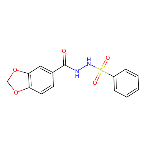 N'-(benzenesulfonyl)-2H-1,3-benzodioxole-5-carbohydrazide structure