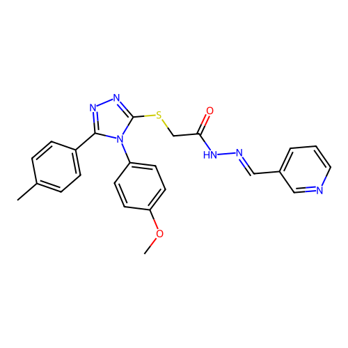 2-{[4-(4-methoxyphenyl)-5-(4-methylphenyl)-4H-1,2,4-triazol-3-yl]sulfanyl}-N'-[(E)-pyridin-3-ylmethylidene]acetohydrazide structure