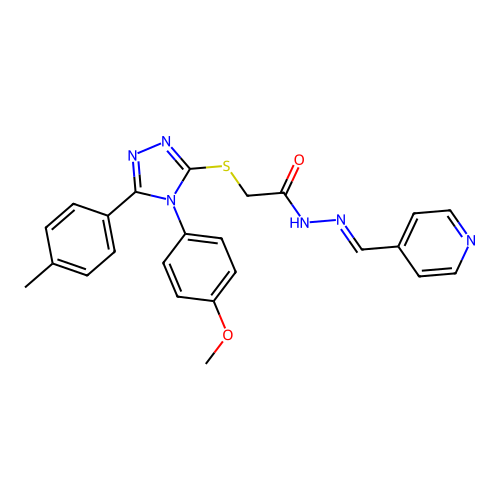 2-{[4-(4-methoxyphenyl)-5-(4-methylphenyl)-4H-1,2,4-triazol-3-yl]sulfanyl}-N'-[(E)-pyridin-4-ylmethylidene]acetohydrazide structure