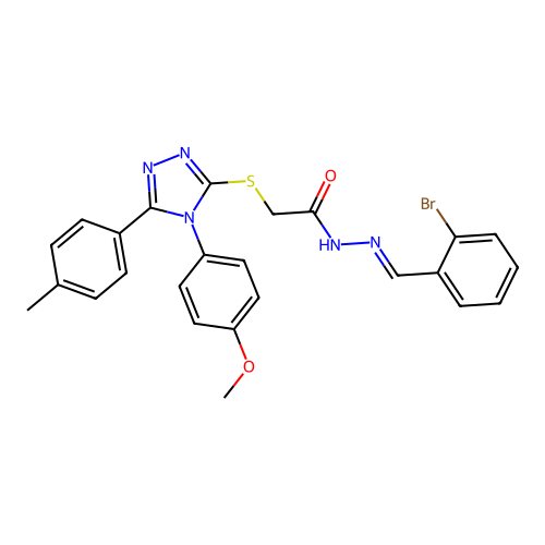 N'-[(E)-(2-bromophenyl)methylidene]-2-{[4-(4-methoxyphenyl)-5-(4-methylphenyl)-4H-1,2,4-triazol-3-yl]sulfanyl}acetohydrazide structure