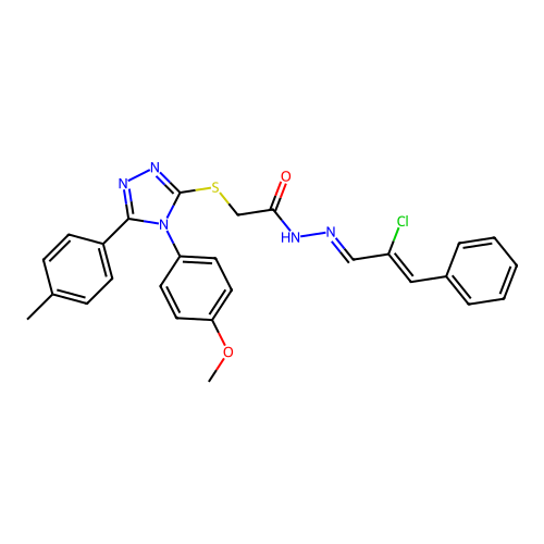 N'-[(1E,2Z)-2-chloro-3-phenylprop-2-en-1-ylidene]-2-{[4-(4-methoxyphenyl)-5-(4-methylphenyl)-4H-1,2,4-triazol-3-yl]sulfanyl}acetohydrazide structure
