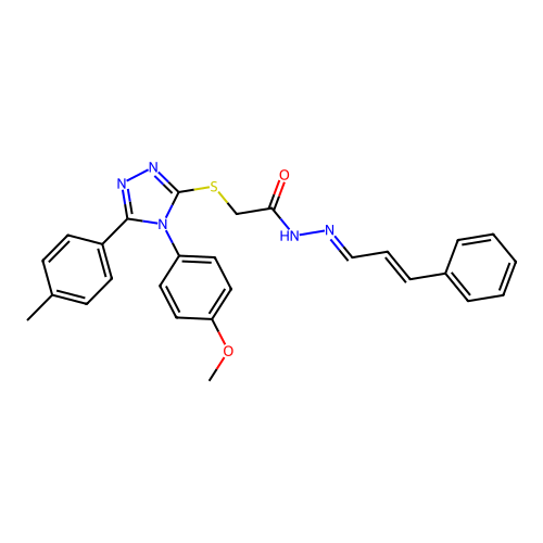 2-{[4-(4-methoxyphenyl)-5-(4-methylphenyl)-4H-1,2,4-triazol-3-yl]sulfanyl}-N'-[(1E,2E)-3-phenylprop-2-en-1-ylidene]acetohydrazide structure