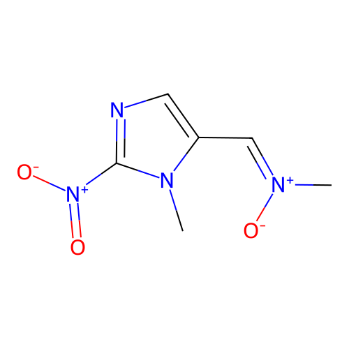 N-methyl-1-(3-methyl-2-nitroimidazol-4-yl)methanimine oxide structure