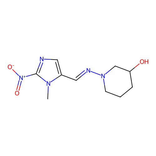 3-Piperidinol, 1-(((1-methyl-2-nitro-1H-imidazol-5-yl)methylene)amino)- structure