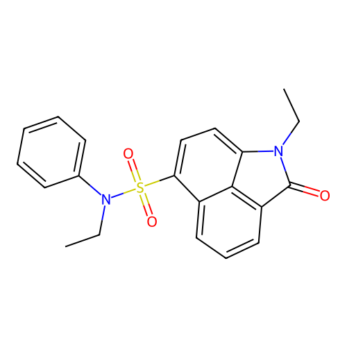 N,1-diethyl-2-oxo-N-phenyl-1,2-dihydrobenzo[cd]indole-6-sulfonamide structure