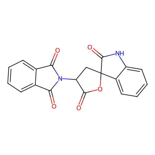 3'-(1,3-dioxoisoindol-2-yl)spiro[1H-indole-3,5'-oxolane]-2,2'-dione structure