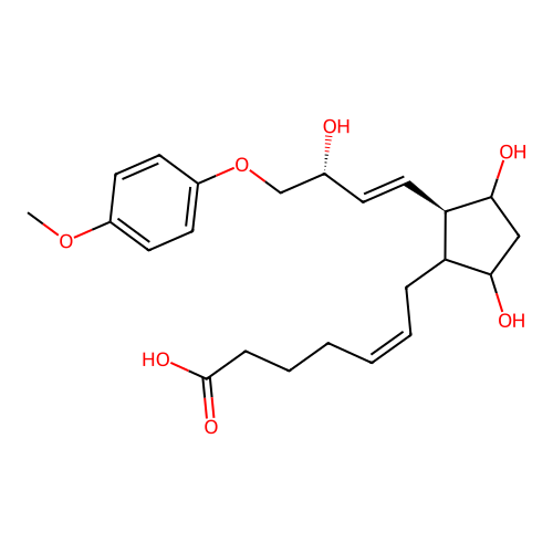 5-Heptenoic acid, 7-(3,5-dihydroxy-2-(3-hydroxy-4-(4-methoxyphenoxy)-1-butenyl)cyclopentyl)-, (1-alpha(Z),2-beta(1E,3S*),3-alpha,5-alpha)-, (+-)- structure