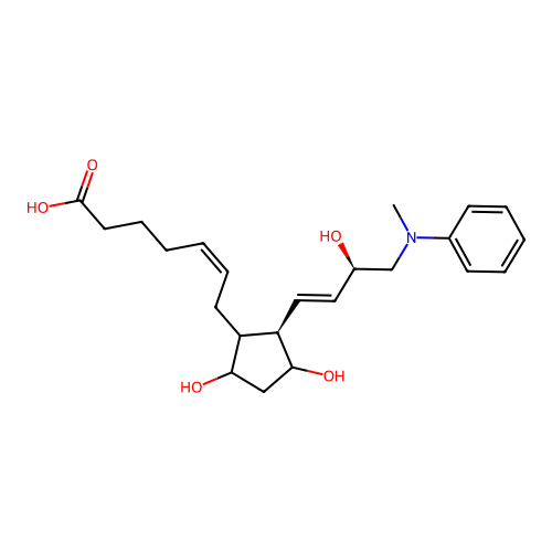 5-Heptenoic acid, 7-(3,5-dihydroxy-2-(3-hydroxy-4-(methylphenylamino)-1-butenyl)cyclopentyl)-, (1-alpha(Z),2-beta(1E,3S*),3-alpha,5-alpha)-, (+-)- structure