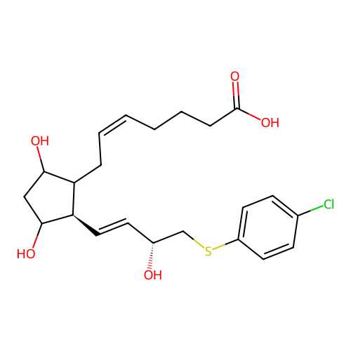 5-Heptenoic acid, 7-(2-(4-((4-chlorophenyl)thio)-3-hydroxy-1-butenyl)-3,5- dihydroxycyclopentyl)-, (1-alpha(Z),2-beta(1E,3S*),3-alpha,5-alpha)-, (+-)- structure