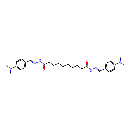N'~1~,N'~10~-bis{(E)-[4-(dimethylamino)phenyl]methylidene}decanedihydrazide structure