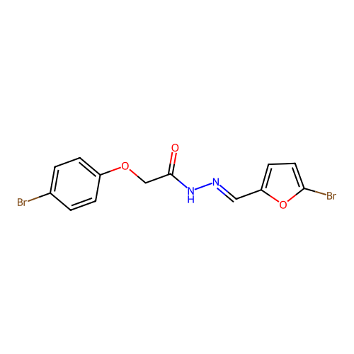 (E)-N'-((5-bromofuran-2-yl)methylene)-2-(4-bromophenoxy)acetohydrazide structure