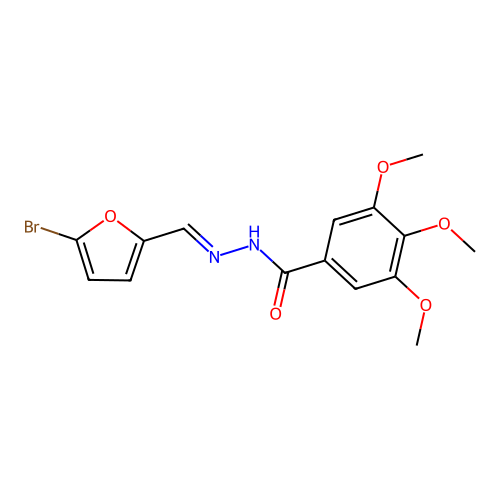 (E)-N'-((5-bromofuran-2-yl)methylene)-3,4,5-trimethoxybenzohydrazide structure