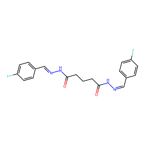 (N'1Z,N'5E)-N'1,N'5-bis(4-fluorobenzylidene)glutarohydrazide structure