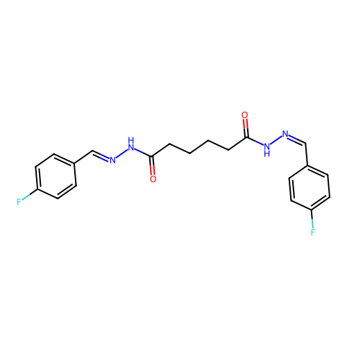 N'~1~-[(E)-(4-fluorophenyl)methylidene]-N'~6~-[(Z)-(4-fluorophenyl)methylidene]hexanedihydrazide structure