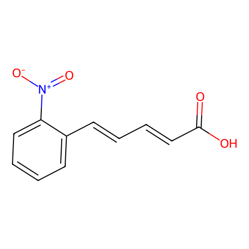 (2E,4E)-5-(2-nitrophenyl)penta-2,4-dienoic acid structure