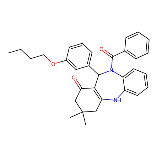 10-BENZOYL-11-(3-BUTOXYPHENYL)-3,3-DIMETHYL-2,3,4,5,10,11-HEXAHYDRO-1H-DIBENZO[B,E][1,4]DIAZEPIN-1-ONE structure