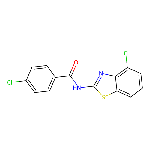 4-chloro-N-(4-chloro-1,3-benzothiazol-2-yl)benzamide structure