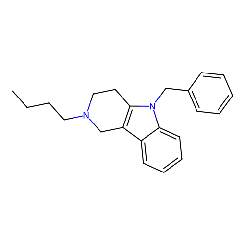 5-benzyl-2-butyl-2,3,4,5-tetrahydro-1H-pyrido[4,3-b]indole structure