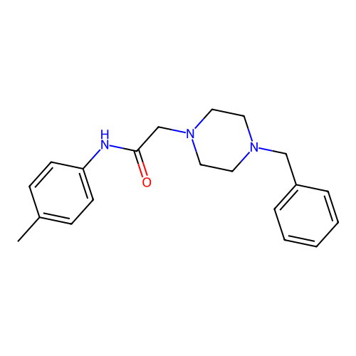 2-(4-benzylpiperazin-1-yl)-N-(4-methylphenyl)acetamide structure
