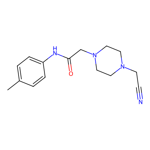2-[4-(cyanomethyl)piperazin-1-yl]-N-(4-methylphenyl)acetamide structure